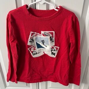 GAP Red Long-Sleeve Ski Graphic Tee